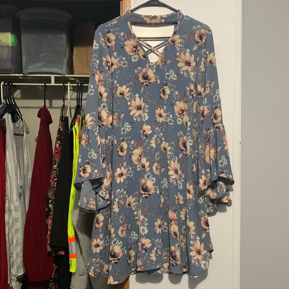 Blue Floral print Dress